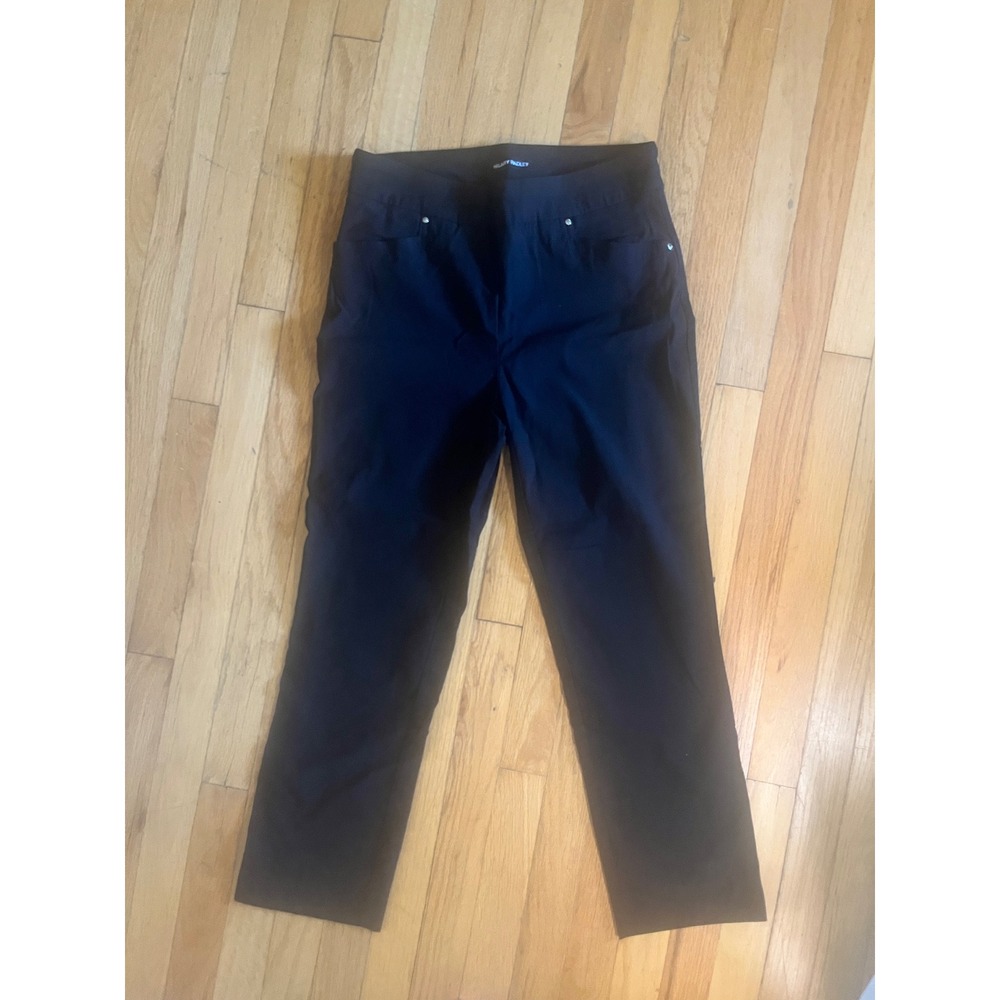 Hilary Radley Womens Black Pull On Straight Leg Stretch Pants Size M High Rise - Picture 1 of 4